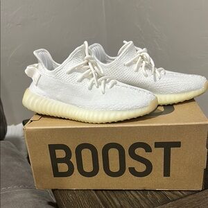 Kids White Adidas Yeezy Shoes